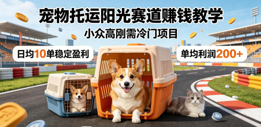 宠物托运阳光赛道賺钱教学，小众高刚需冷门项目，日均10单稳定盈利，单均利润200+-保成圈-山云人力,分享创业咨询_最新网络项目资源