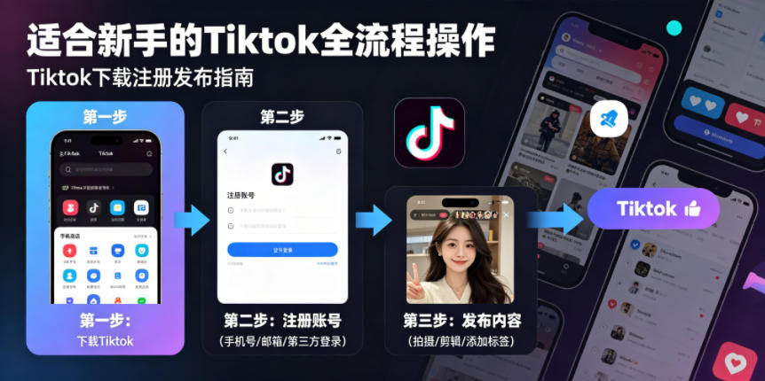 Tiktok下载注册发布，适合新手的Tiktok全流程操作-保成圈-山云人力,分享创业咨询_最新网络项目资源