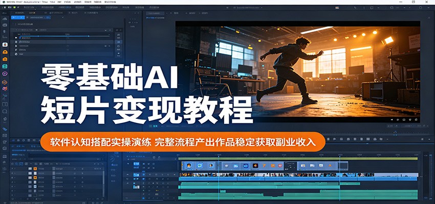 零基础AI短片变现教程：软件认知搭配实操演练，完整流程产出作品稳定获取副业收入-保成圈-山云人力,分享创业咨询_最新网络项目资源
