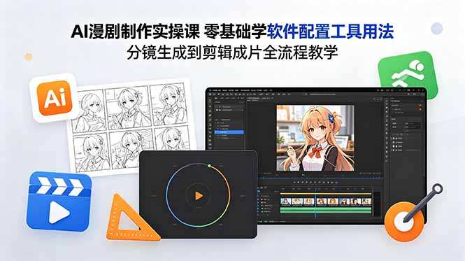 AI漫剧制作实操课 零基础学软件配置工具用法 分镜生成到剪辑成片全流程教学-保成圈-山云人力,分享创业咨询_最新网络项目资源