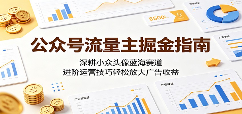公众号流量主掘金指南：深耕小众头像蓝海赛道，进阶运营技巧轻松放大广告收益-保成圈-山云人力,分享创业咨询_最新网络项目资源