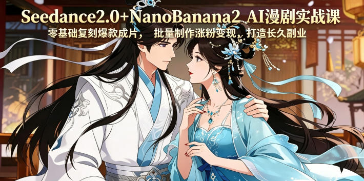 Seedance2.0+NanoBanana2 AI漫剧实战课，零基础复刻爆款成片涨粉变现，打造长久副业收益-保成圈-山云人力,分享创业咨询_最新网络项目资源