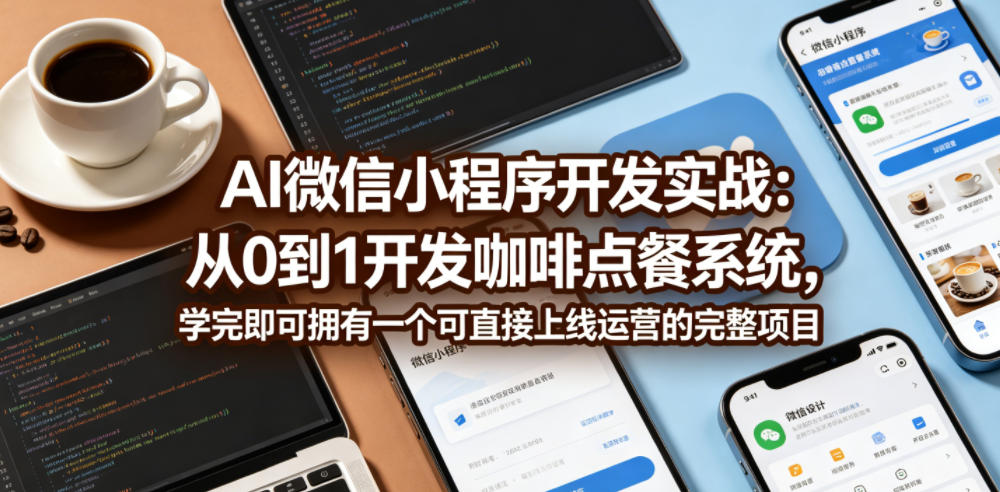 AI微信小程序开发实战：从0到1开发咖啡点餐系统，学完即可拥有一个可直接上线运营的完整项目-保成圈-山云人力,分享创业咨询_最新网络项目资源