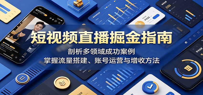 短视频直播掘金指南：剖析多领域成功案例，掌握流量搭建、账号运营与增收方法-保成圈-山云人力,分享创业咨询_最新网络项目资源