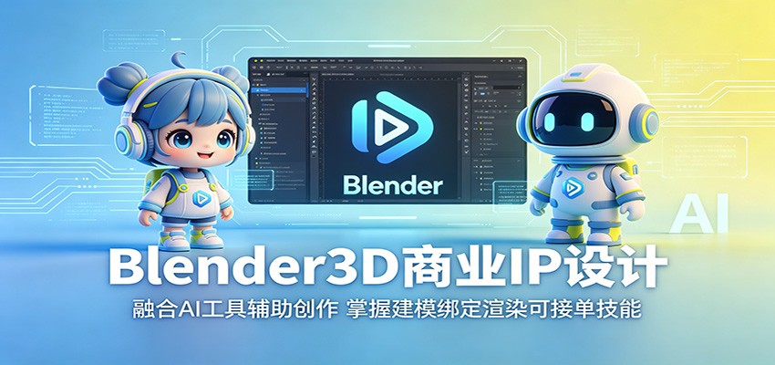 Blender3D商业IP设计：融合AI工具辅助创作，掌握建模绑定渲染可接单技能-保成圈-山云人力,分享创业咨询_最新网络项目资源