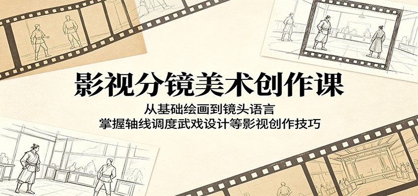 影视分镜美术创作课：从基础绘画到镜头语言，掌握轴线调度武戏设计等影视创作技巧-保成圈-山云人力,分享创业咨询_最新网络项目资源