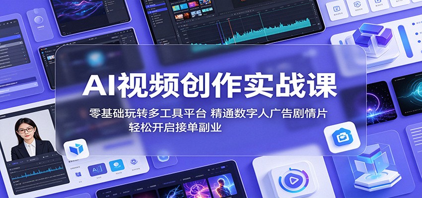 AI视频创作实战课：零基础玩转多工具平台，精通数字人广告、剧情片，轻松开启接单副业-保成圈-山云人力,分享创业咨询_最新网络项目资源