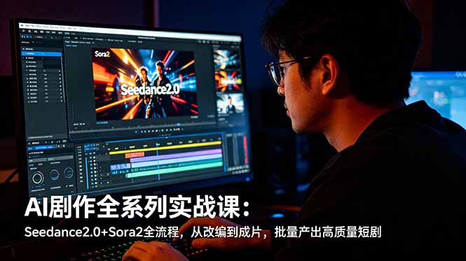 AI剧作全系列实战课：Seedance2.0+Sora2全流程，从改编到成片，批量产出高质量短剧-保成圈-山云人力,分享创业咨询_最新网络项目资源