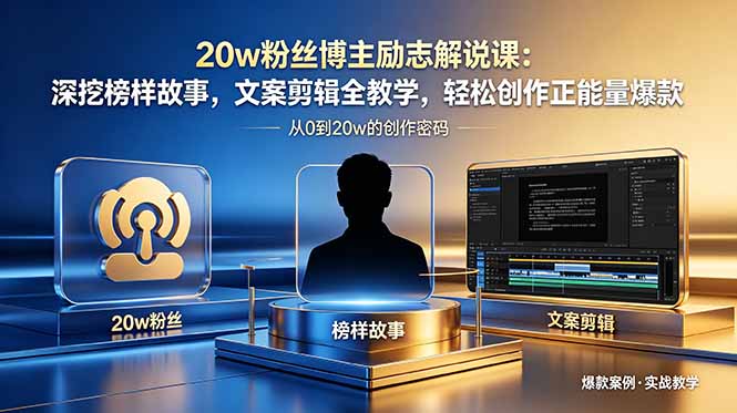 20w粉丝博主励志解说课：深挖榜样故事，文案剪辑全教学，轻松创作正能量爆款-保成圈-山云人力,分享创业咨询_最新网络项目资源