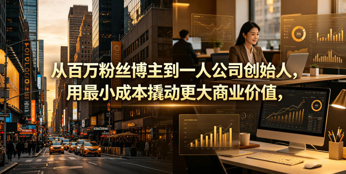 从百万粉丝博主到一人公司创始人，用最小成本撬动更大商业价值-保成圈-山云人力,分享创业咨询_最新网络项目资源