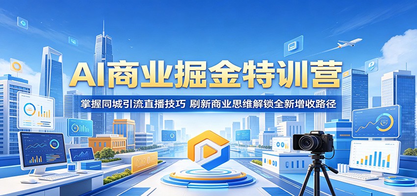 AI商业掘金特训营：掌握同城引流直播技巧，刷新商业思维解锁全新增收路径-保成圈-山云人力,分享创业咨询_最新网络项目资源