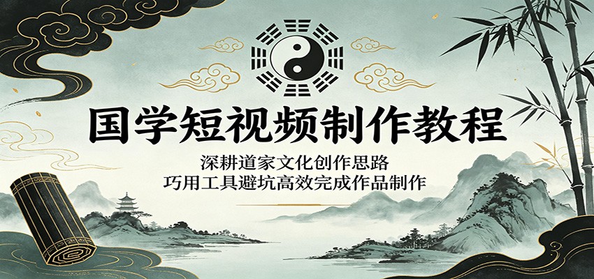 国学短视频制作教程：深耕道家文化创作思路，巧用工具避坑高效完成作品制作-保成圈-山云人力,分享创业咨询_最新网络项目资源