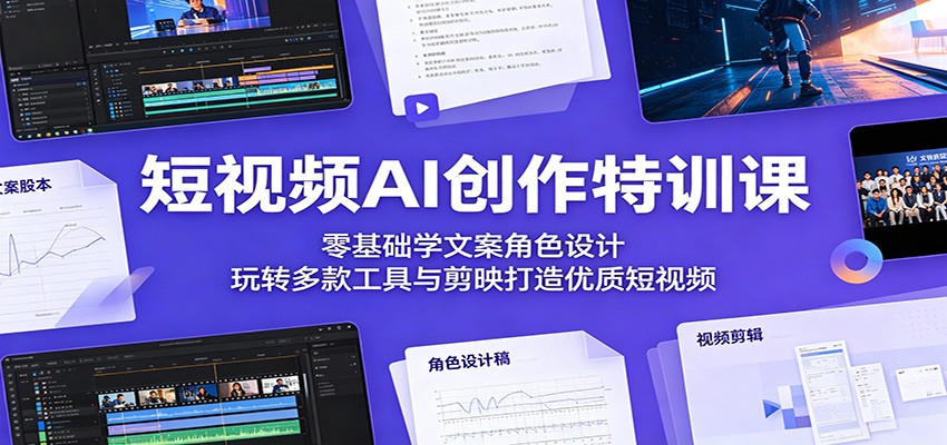 短视频AI创作特训课：零基础学文案角色设计，玩转多款工具与剪映打造优质短视频-保成圈-山云人力,分享创业咨询_最新网络项目资源