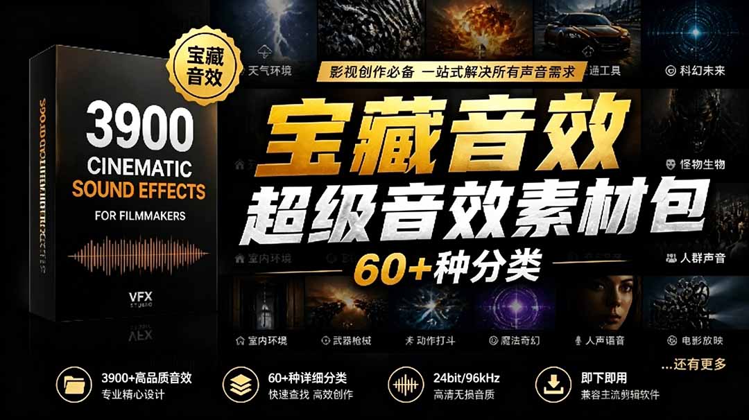 宝藏音效合集包！60+多种音效分类，共计3900个，分类清晰，全中文分类，高品质剪辑音效素材包-保成圈-山云人力,分享创业咨询_最新网络项目资源