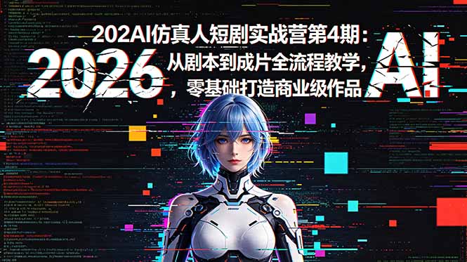 2026AI仿真人短剧实战营第4期：从剧本到成片全流程教学，零基础打造商业级作品-保成圈-山云人力,分享创业咨询_最新网络项目资源
