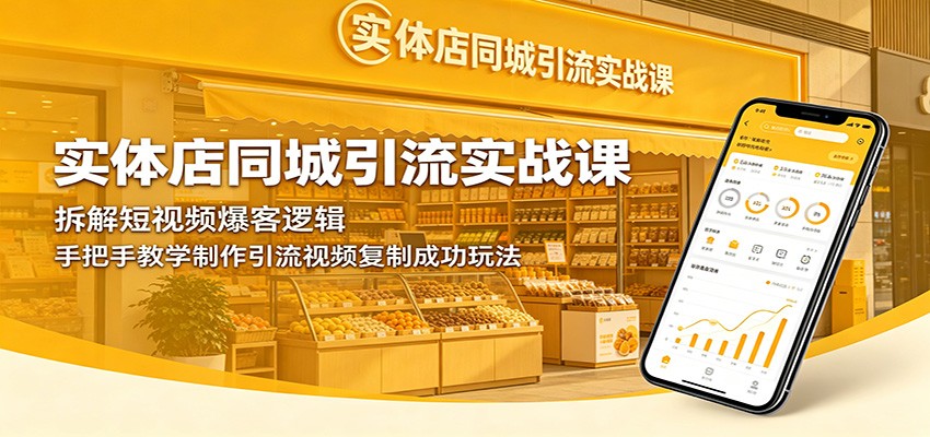 实体店同城引流实战课：拆解短视频爆客逻辑，手把手教学制作引流视频复制成功玩法-保成圈-山云人力,分享创业咨询_最新网络项目资源