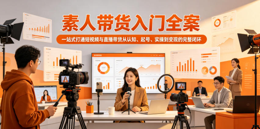 素人带货入门全案，一站式打通短视频与直播带货从认知、起号、实操到变现的完整闭环-保成圈-山云人力,分享创业咨询_最新网络项目资源