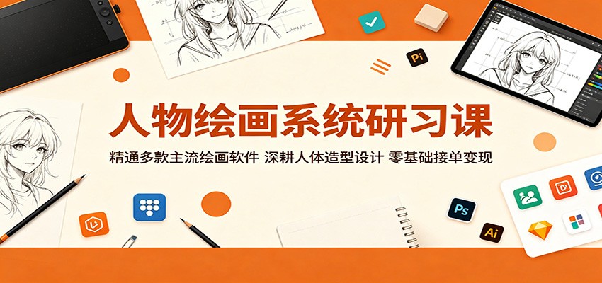 人物绘画系统研习课：精通多款主流绘画软件，深耕人体造型设计，零基础接单变现-保成圈-山云人力,分享创业咨询_最新网络项目资源