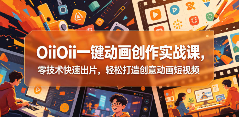 OiiOii一键动画创作实战课，零技术快速出片，轻松打造创意动画短视频-保成圈-山云人力,分享创业咨询_最新网络项目资源