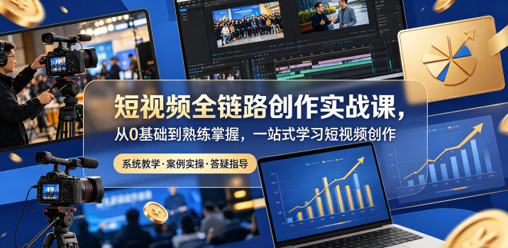短视频全链路创作实战课，从0基础到熟练掌握，一站式学习短视频创作-保成圈-山云人力,分享创业咨询_最新网络项目资源