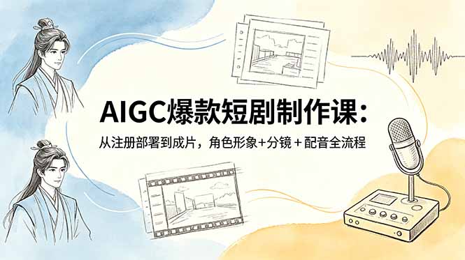 AIGC爆款短剧制作课：从注册部署到成片，角色形象+分镜+配音全流程-保成圈-山云人力,分享创业咨询_最新网络项目资源