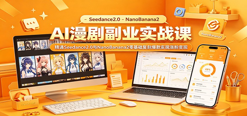 AI漫剧副业实战课：精通Seedance2.0与NanoBanana2零基础复刻爆款实现涨粉变现-保成圈-山云人力,分享创业咨询_最新网络项目资源