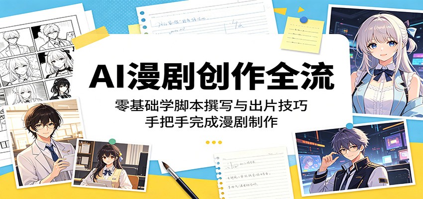 AI漫剧创作全流程：零基础学脚本撰写与出片技巧，手把手完成漫剧制作-保成圈-山云人力,分享创业咨询_最新网络项目资源