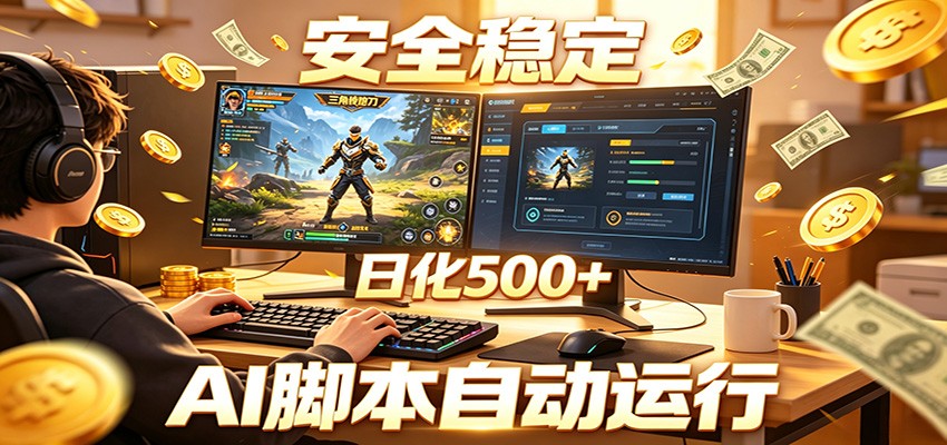 三角洲全自动挂机，AI脚本躺赚，日化500+-保成圈-山云人力,分享创业咨询_最新网络项目资源