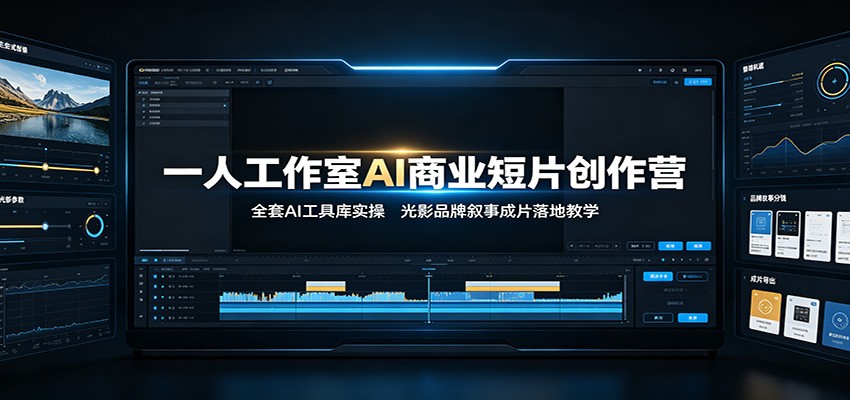一人工作室AI商业短片创作营：全套AI工具库实操，光影品牌叙事成片落地教学-保成圈-山云人力,分享创业咨询_最新网络项目资源