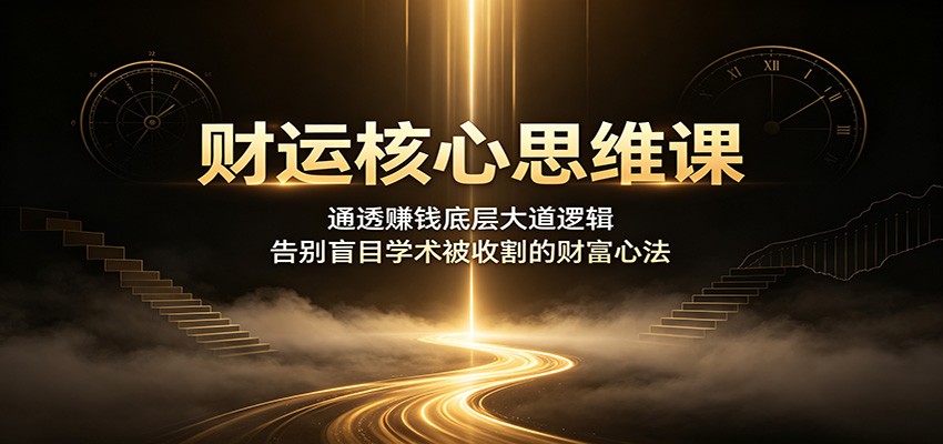 财运核心思维课：通透赚钱底层大道逻辑，告别盲目学术被收割的财富心法-保成圈-山云人力,分享创业咨询_最新网络项目资源