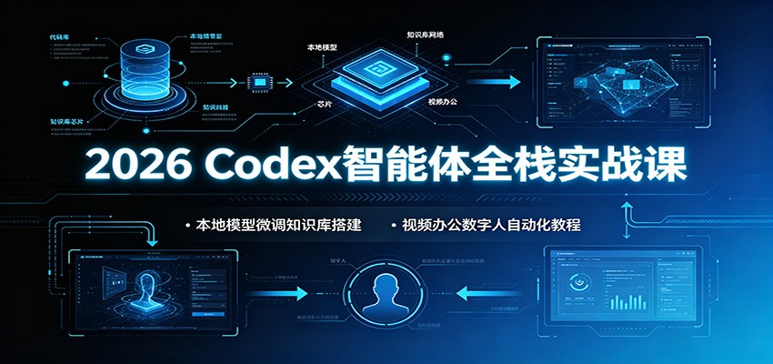 2026 Codex智能体全栈实战课：本地模型微调知识库搭建，视频办公数字人自动化教程-保成圈-山云人力,分享创业咨询_最新网络项目资源