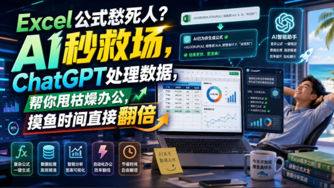 Excel公式愁死人？AI秒救场，ChatGPT处理数据，帮你甩枯燥办公，摸鱼时间直接翻倍【原创双语字幕】-保成圈-山云人力,分享创业咨询_最新网络项目资源