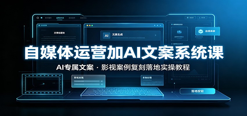 自媒体运营加AI文案系统课：：AI专属文案，影视案例复刻落地实操教程-保成圈-山云人力,分享创业咨询_最新网络项目资源