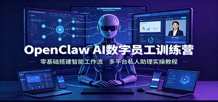 OpenClaw AI数字员工训练营：零基础搭建智能工作流，多平台私人助理实操教程-保成圈-山云人力,分享创业咨询_最新网络项目资源