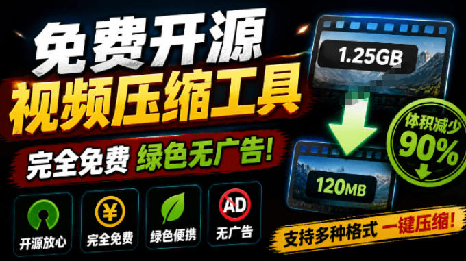 Github开源视频压缩瘦身工具，轻松压缩90%，并保持画质清晰，完全免费绿色无广告！VideoSlim-保成圈-山云人力,分享创业咨询_最新网络项目资源
