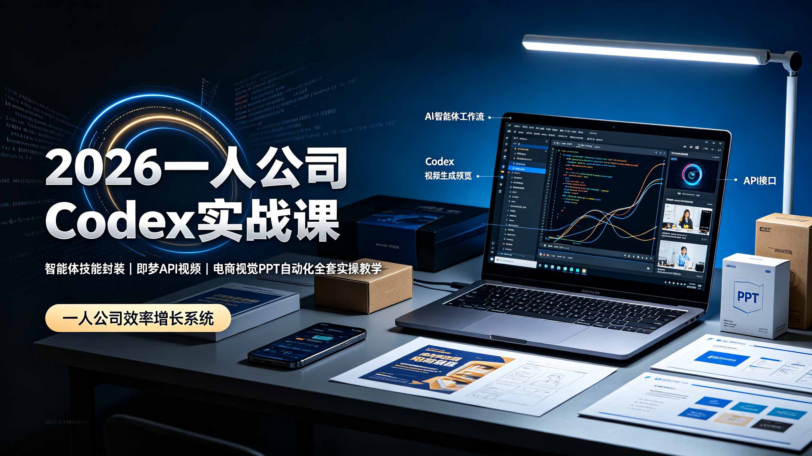 2026一人公司Codex实战课◆智能体技能封装｜即梦API视频｜电商视觉PPT自动化全套实操教学-保成圈-山云人力,分享创业咨询_最新网络项目资源