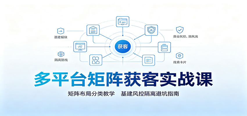 多平台矩阵获客实战课：矩阵布局分类教学，基建风控隔离避坑指南-保成圈-山云人力,分享创业咨询_最新网络项目资源