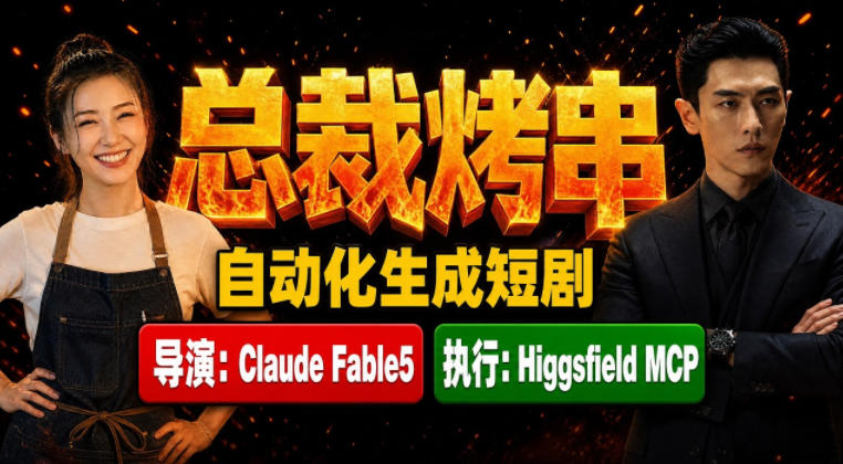 Claude Fable5担任导演+Higgsfield MCP落地执行｜《总裁烤串》真人质感短剧全自动AI生成全流程教学-保成圈-山云人力,分享创业咨询_最新网络项目资源