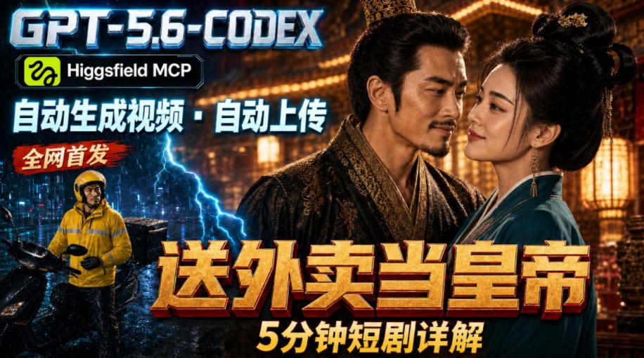 GPT-5.6 Codex+Higgsfield MCP：一条指令生成5分钟短剧并自动上传YouTube(油管)-保成圈-山云人力,分享创业咨询_最新网络项目资源