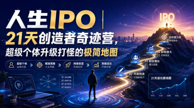 人生IPO︱21天创造者奇迹营，​超级个体升级打怪的极简地图-保成圈-山云人力,分享创业咨询_最新网络项目资源