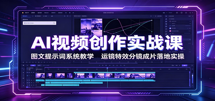 AI视频创作实战课：图文提示词系统教学，运镜特效分镜成片落地实操-保成圈-山云人力,分享创业咨询_最新网络项目资源