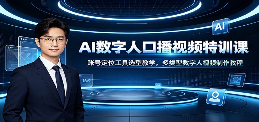AI数字人口播视频特训课：账号定位工具选型教学，多类型数字人视频制作教程-保成圈-山云人力,分享创业咨询_最新网络项目资源