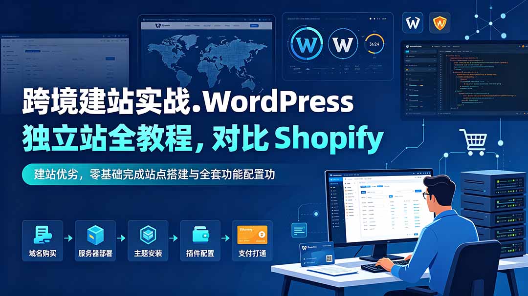 跨境建站实战：WordPress 独立站全教程，对比 Shopify 建站优劣，零基础完成站点搭建与全套功能配置-保成圈-山云人力,分享创业咨询_最新网络项目资源