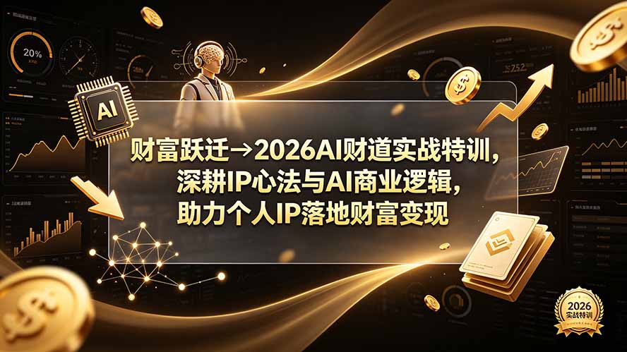 财富跃迁→2026AI财道实战特训，深耕IP心法与AI商业逻辑，助力个人IP落地财富变现-保成圈-山云人力,分享创业咨询_最新网络项目资源