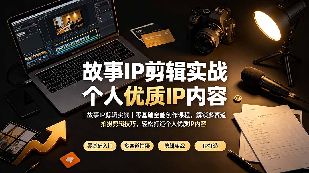 故事IP剪辑实战｜零基础全能创作课程，解锁多赛道拍摄剪辑技巧，轻松打造个人优质IP内容-保成圈-山云人力,分享创业咨询_最新网络项目资源