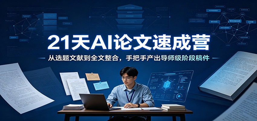 21天AI论文速成营：从选题文献到全文整合，手把手产出导师级阶段稿件-保成圈-山云人力,分享创业咨询_最新网络项目资源
