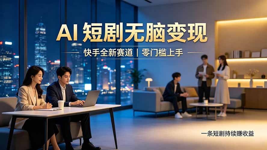 别乱找副业了，快手 AI 短剧零门槛长久被动增收-保成圈-山云人力,分享创业咨询_最新网络项目资源