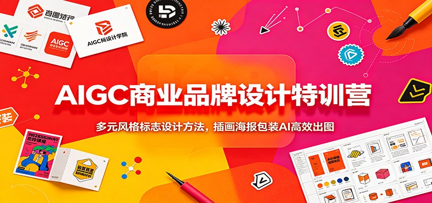 AIGC商业品牌设计特训营：多元风格标志设计方法，插画海报包装AI高效出图-保成圈-山云人力,分享创业咨询_最新网络项目资源
