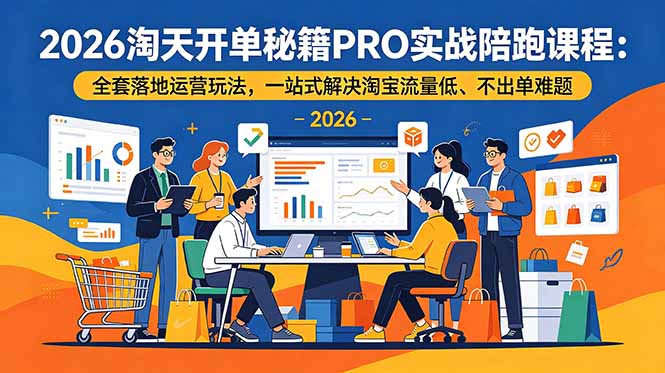 2026淘天开单秘籍PRO实战陪跑课程-更新：全套落地运营玩法，一站式解决淘宝流量低、不出单难题-保成圈-山云人力,分享创业咨询_最新网络项目资源