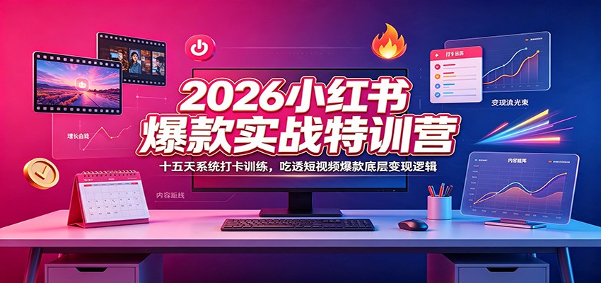 2026小红书爆款实战特训营：十五天系统打卡训练，吃透短视频爆款底层变现逻辑-保成圈-山云人力,分享创业咨询_最新网络项目资源